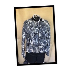 Floral Black and White Women's Jacket